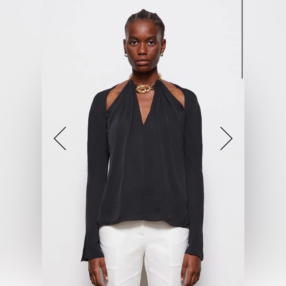 $425 Jonathan Simkhai Women's Black Krishna Top Size M